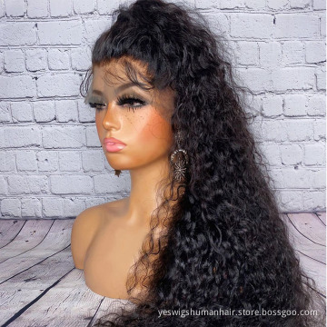 Transparent Full Lace Frontal Wig With Baby Hair Raw Indian Curly Wave Virgin Human Hair 360 Hd Lace Front Wig For Black Women